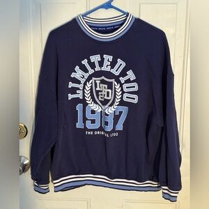 Limited Too 1987 Varsity Crewneck Sweatshirt Navy Blue